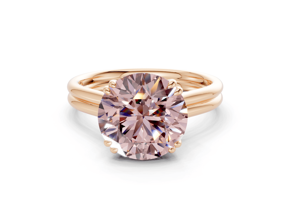 Audrey Pink Diamond Solitaire Round Cut 3.1mm Engagement Ring