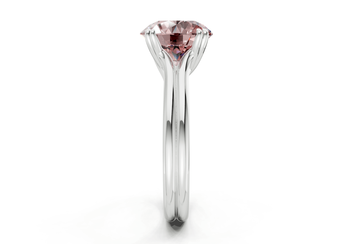 Audrey Pink Diamond Solitaire Round Cut 3.1mm Engagement Ring
