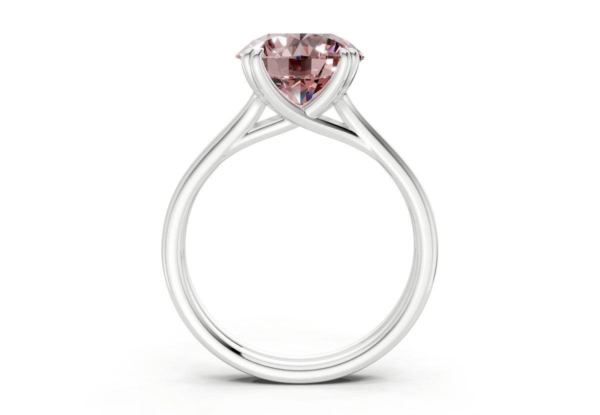 Audrey Pink Diamond Solitaire Round Cut 3.1mm Engagement Ring