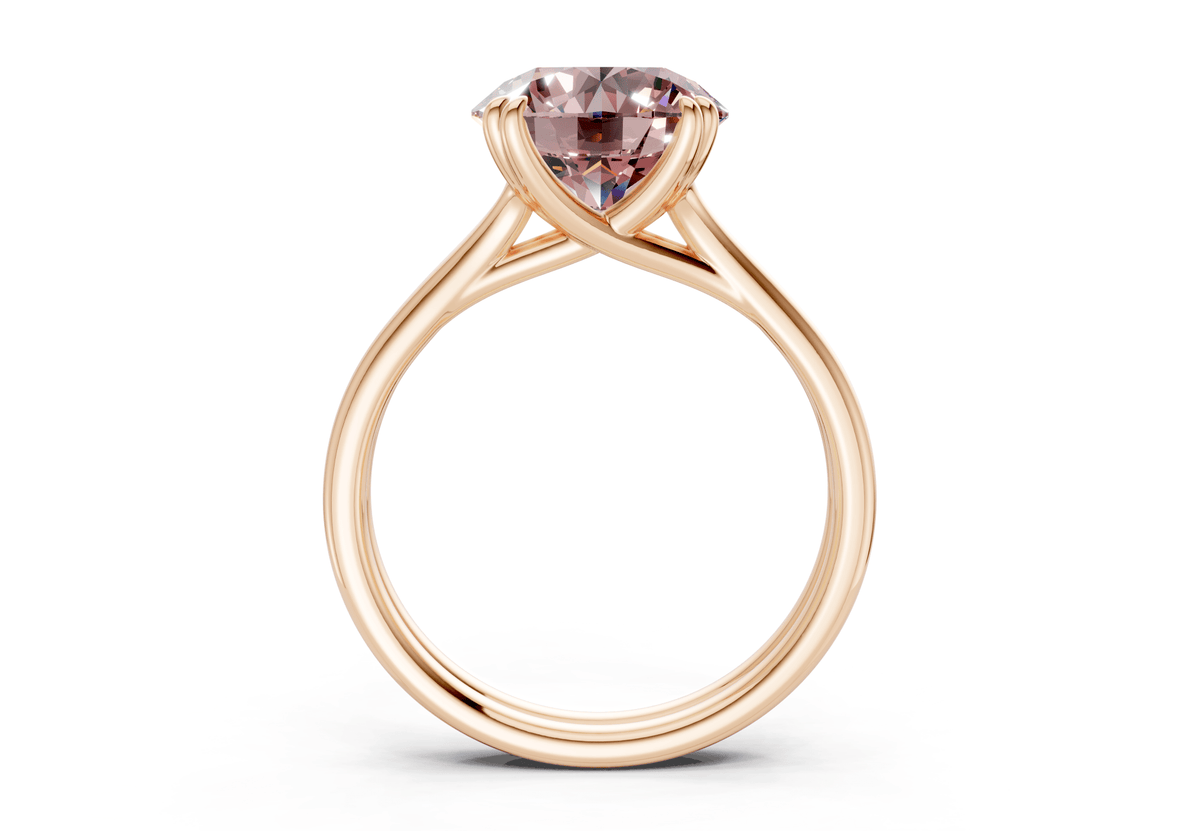 Audrey Pink Diamond Solitaire Round Cut 3.1mm Engagement Ring
