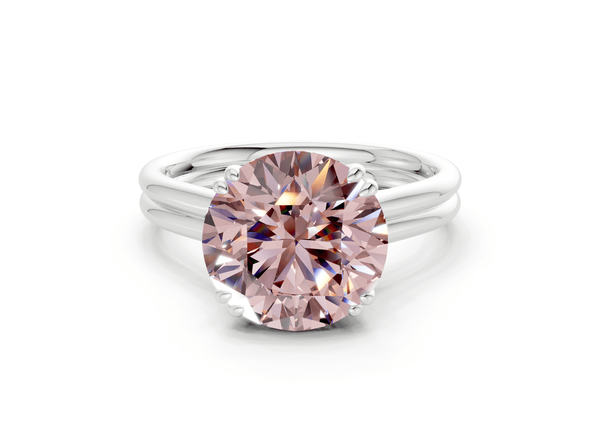 Audrey Pink Diamond Solitaire Round Cut 3.1mm Engagement Ring