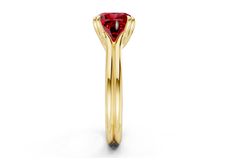 Audrey Ruby Gemstone Solitaire Cushion Squareuare Cut 3.1mm Engagement Ring - Ring Premier