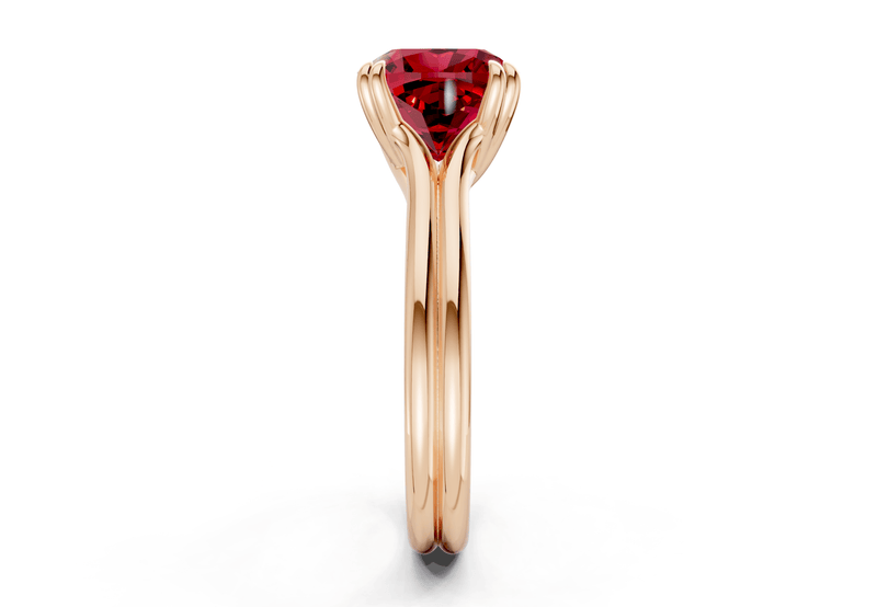 Audrey Ruby Gemstone Solitaire Cushion Squareuare Cut 3.1mm Engagement Ring - Ring Premier