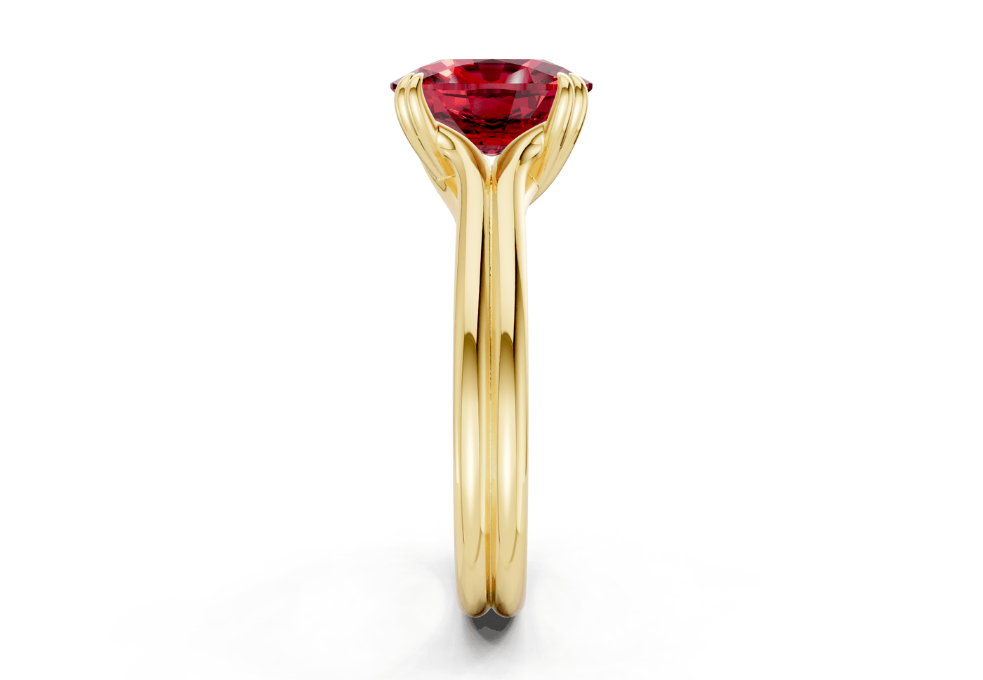 Audrey Ruby Gemstone Solitaire Elongated Cushion Cut 3.1mm Engagement Ring
