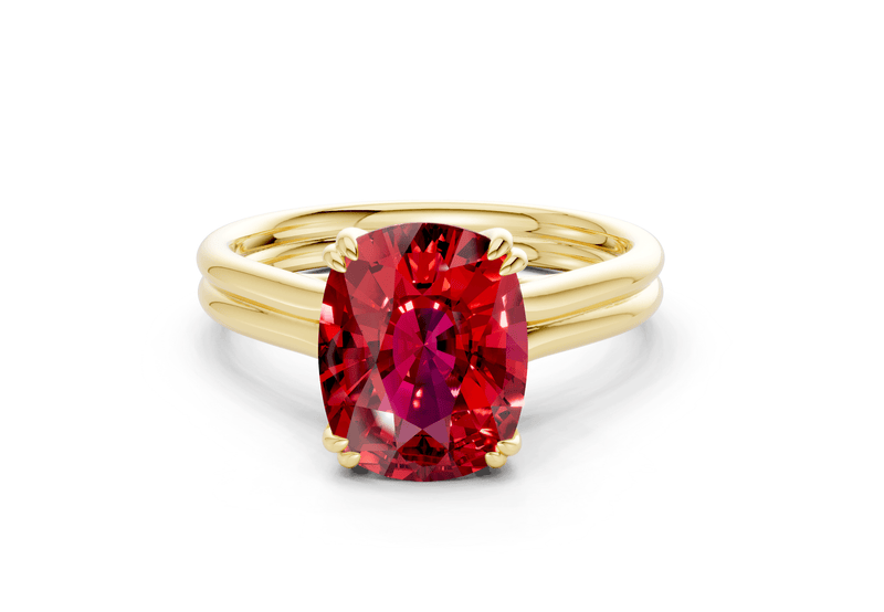 Audrey Ruby Gemstone Solitaire Elongated Cushion Cut 3.1mm Engagement Ring