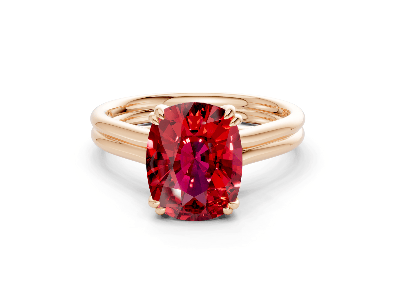 Audrey Ruby Gemstone Solitaire Elongated Cushion Cut 3.1mm Engagement Ring