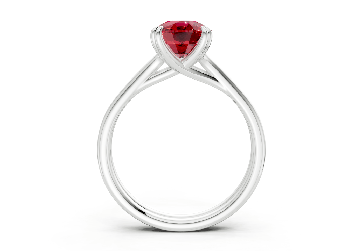 Audrey Ruby Gemstone Solitaire Elongated Cushion Cut 3.1mm Engagement Ring