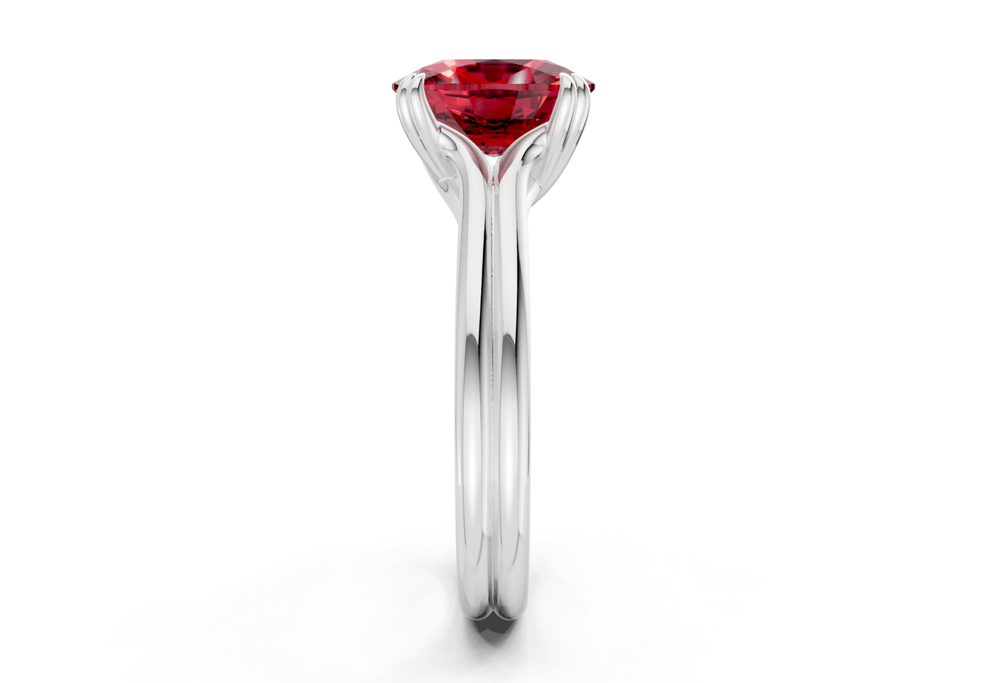 Audrey Ruby Gemstone Solitaire Elongated Cushion Cut 3.1mm Engagement Ring