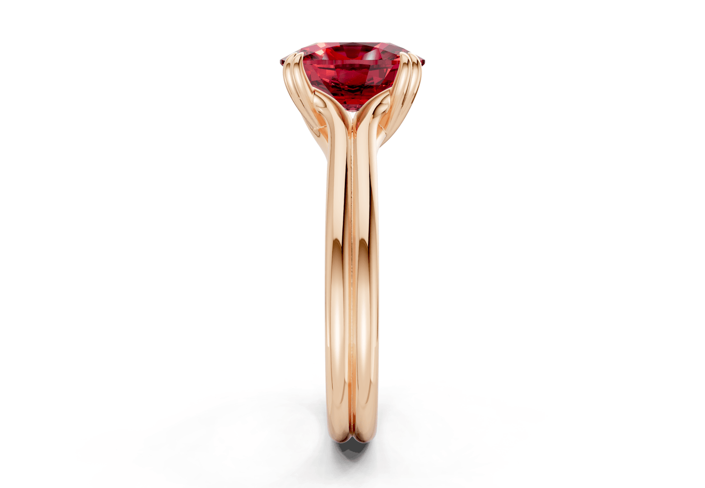 Audrey Ruby Gemstone Solitaire Elongated Cushion Cut 3.1mm Engagement Ring
