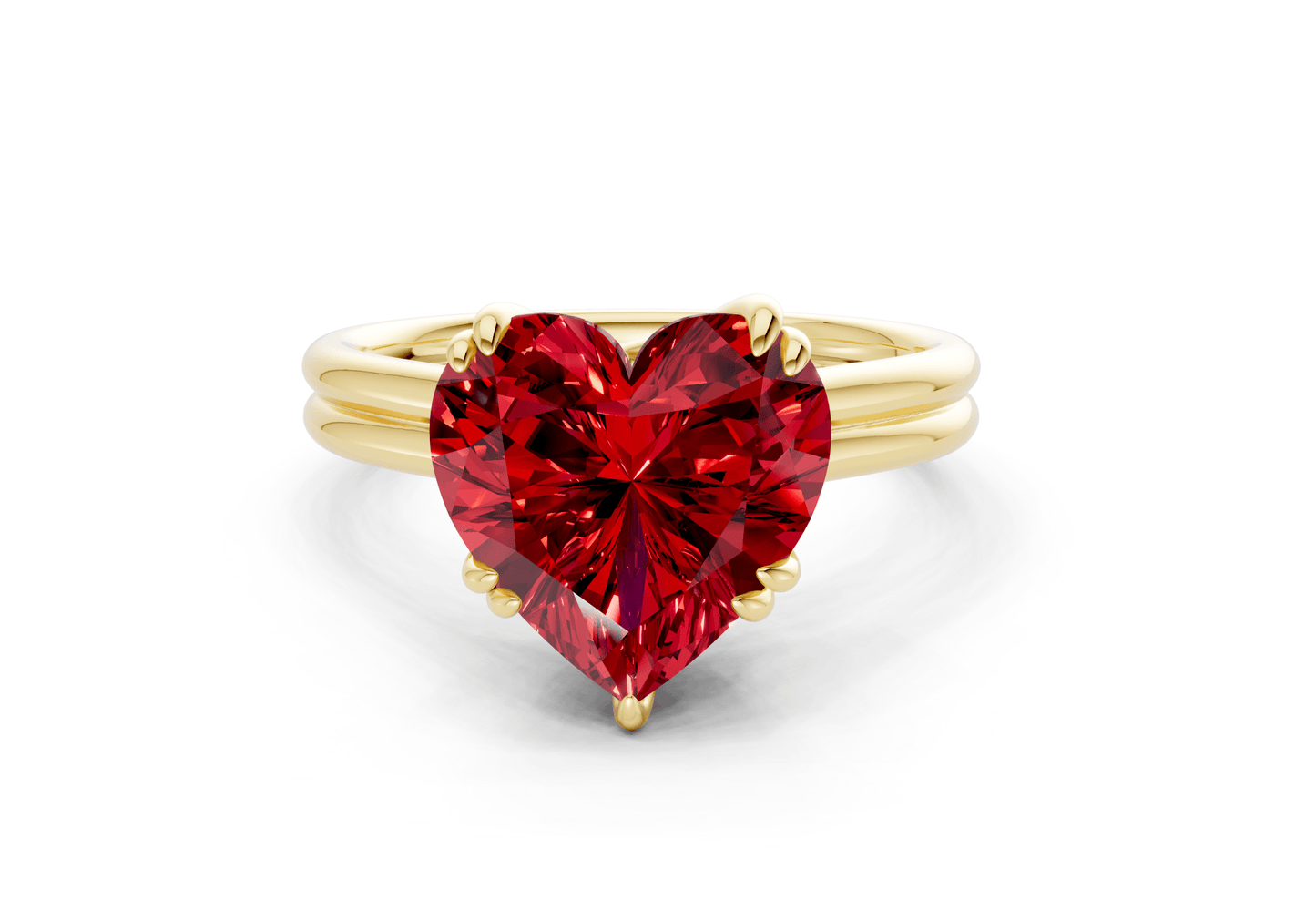 Audrey Ruby Gemstone Solitaire Heart Cut 3.1mm Engagement Ring - Ring Premier