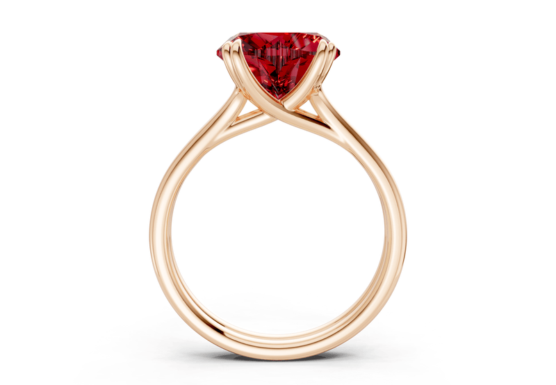 Audrey Ruby Gemstone Solitaire Heart Cut 3.1mm Engagement Ring - Ring Premier