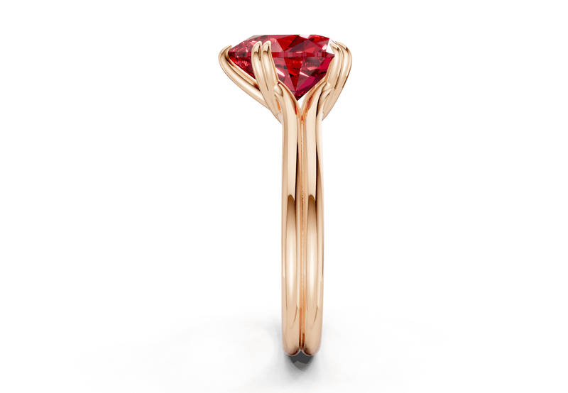 Audrey Ruby Gemstone Solitaire Heart Cut 3.1mm Engagement Ring - Ring Premier