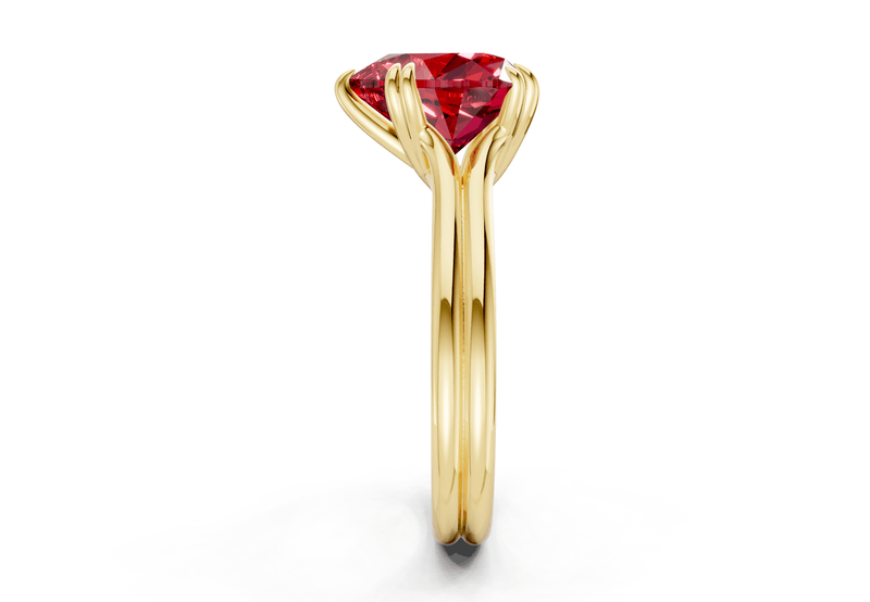 Audrey Ruby Gemstone Solitaire Heart Cut 3.1mm Engagement Ring - Ring Premier