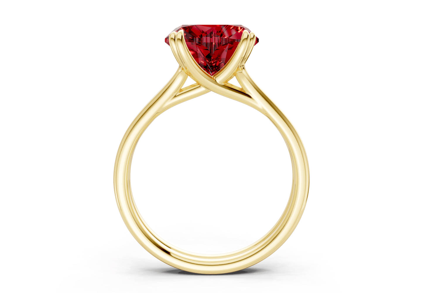 Audrey Ruby Gemstone Solitaire Heart Cut 3.1mm Engagement Ring - Ring Premier
