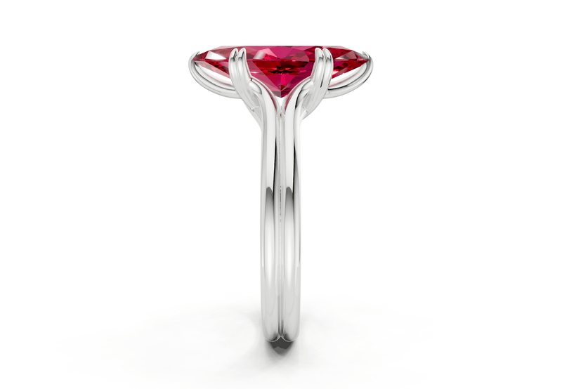 Audrey Ruby Gemstone Solitaire Marquise Cut 3.1mm Engagement Ring - Ring Premier