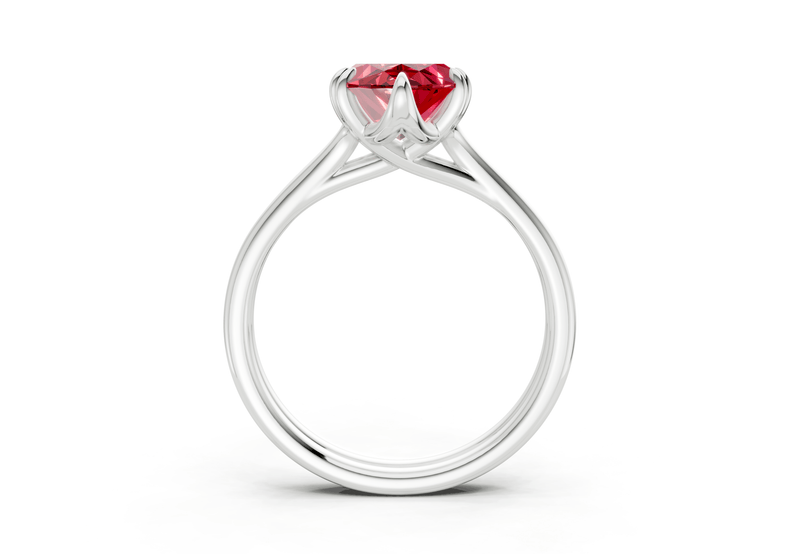 Audrey Ruby Gemstone Solitaire Marquise Cut 3.1mm Engagement Ring - Ring Premier
