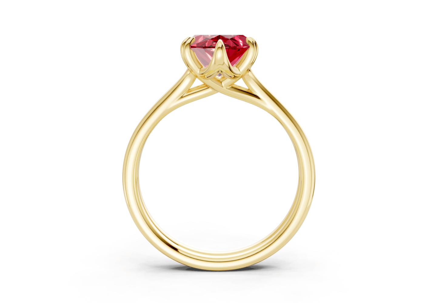Audrey Ruby Gemstone Solitaire Marquise Cut 3.1mm Engagement Ring - Ring Premier