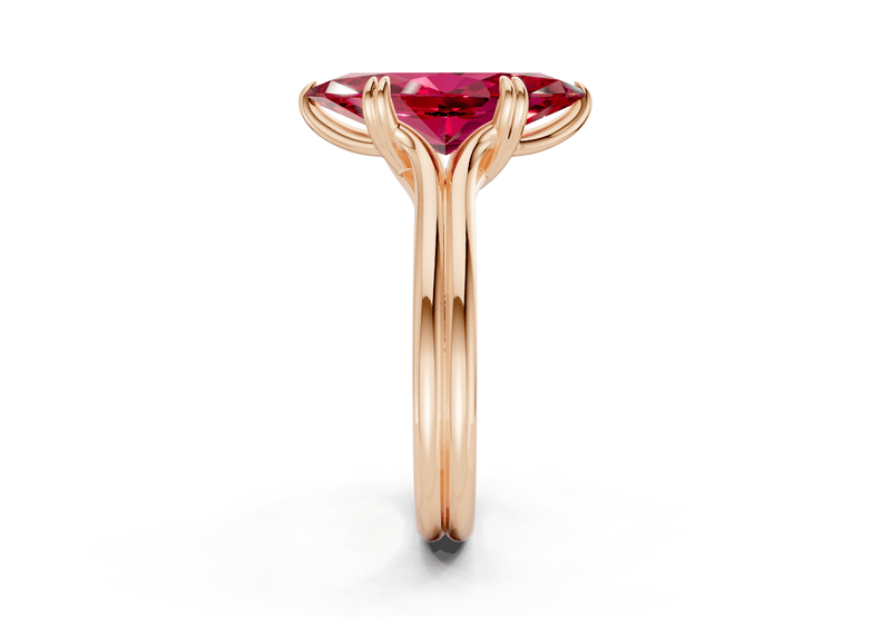 Audrey Ruby Gemstone Solitaire Marquise Cut 3.1mm Engagement Ring - Ring Premier