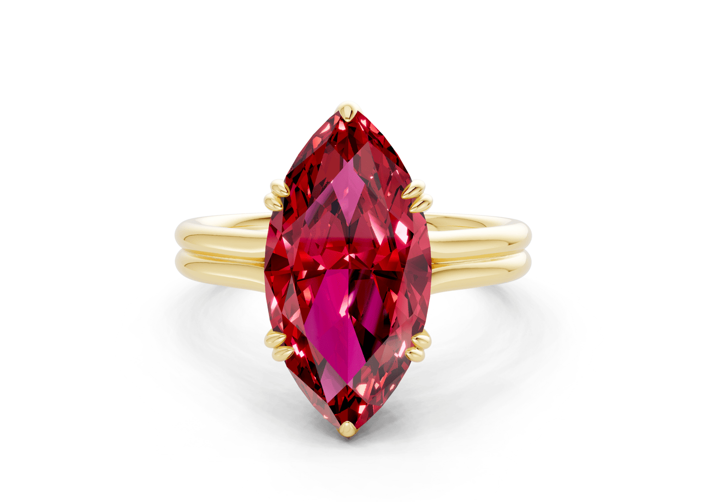Audrey Ruby Gemstone Solitaire Marquise Cut 3.1mm Engagement Ring - Ring Premier