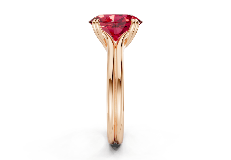 Audrey Ruby Gemstone Solitaire Oval Cut 3.1mm Engagement Ring - Ring Premier