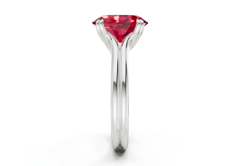 Audrey Ruby Gemstone Solitaire Oval Cut 3.1mm Engagement Ring - Ring Premier