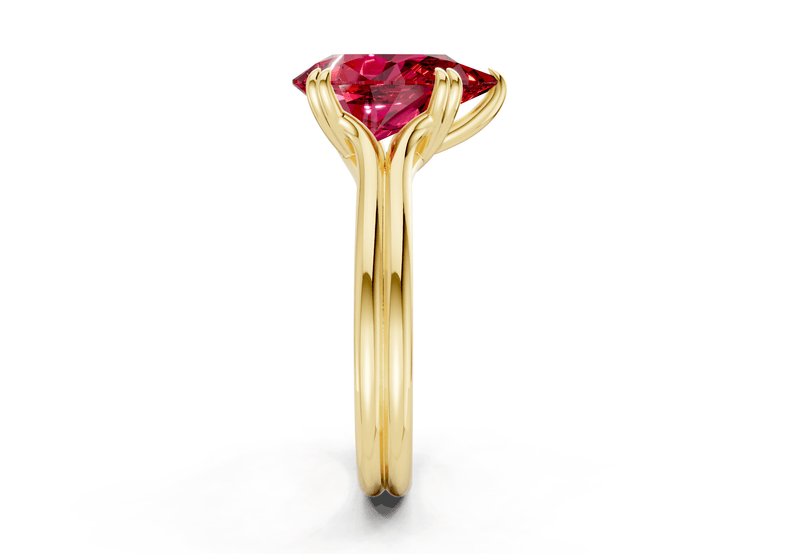 Audrey Ruby Gemstone Solitaire Pear Cut 3.1mm Engagement Ring - Ring Premier