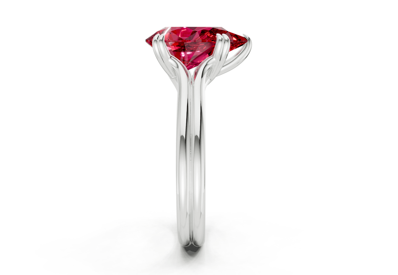 Audrey Ruby Gemstone Solitaire Pear Cut 3.1mm Engagement Ring - Ring Premier