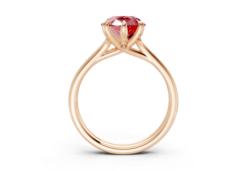 Audrey Ruby Gemstone Solitaire Pear Cut 3.1mm Engagement Ring - Ring Premier