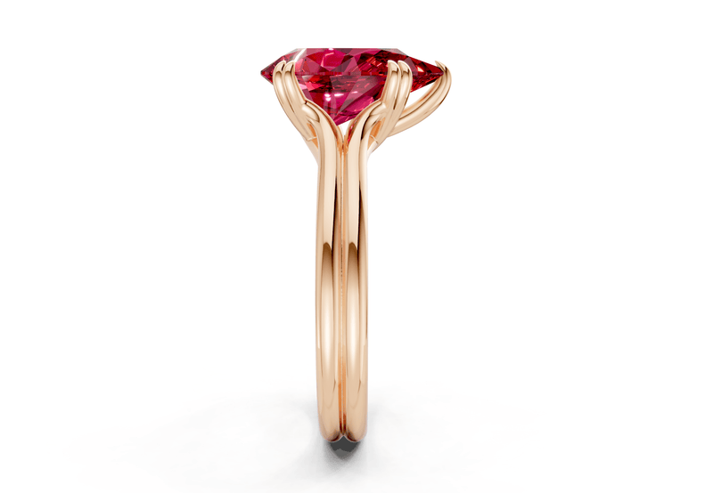 Audrey Ruby Gemstone Solitaire Pear Cut 3.1mm Engagement Ring - Ring Premier