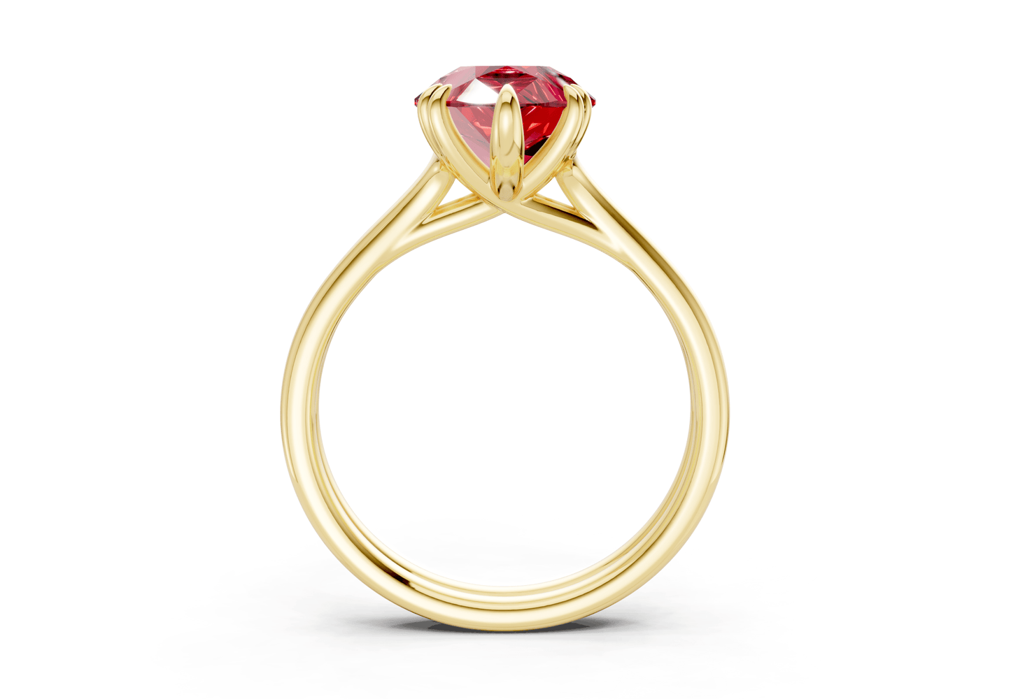 Audrey Ruby Gemstone Solitaire Pear Cut 3.1mm Engagement Ring - Ring Premier