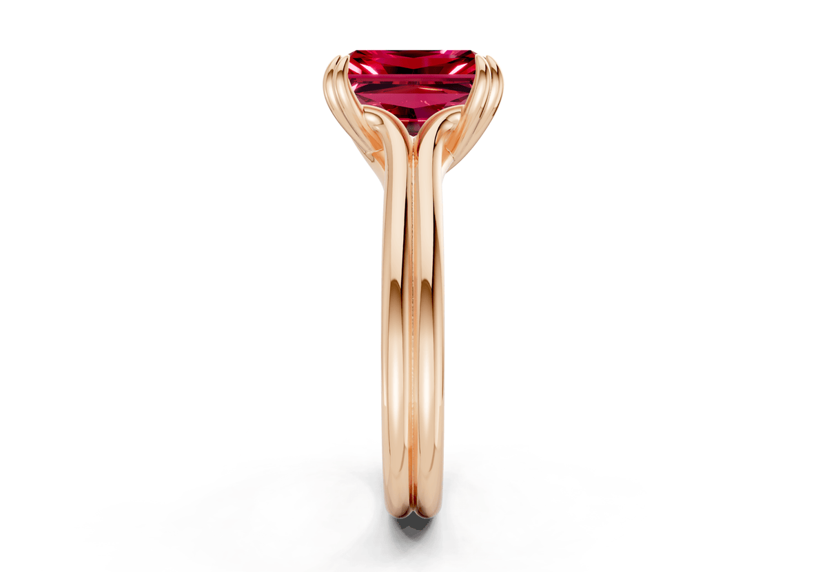 Audrey Ruby Gemstone Solitaire Radiant Cut 3.1mm Engagement Ring