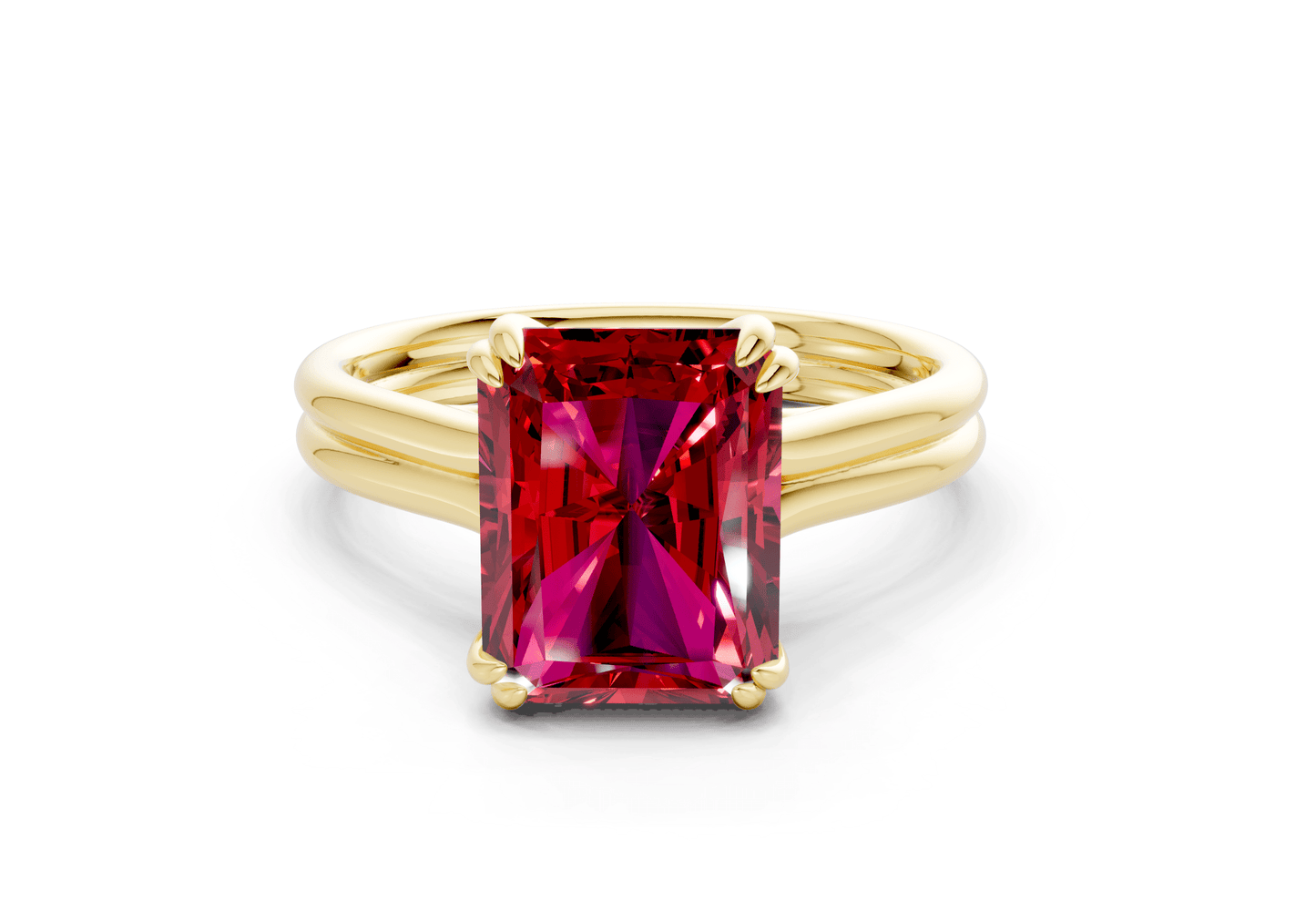 Audrey Ruby Gemstone Solitaire Radiant Cut 3.1mm Engagement Ring - Ring Premier