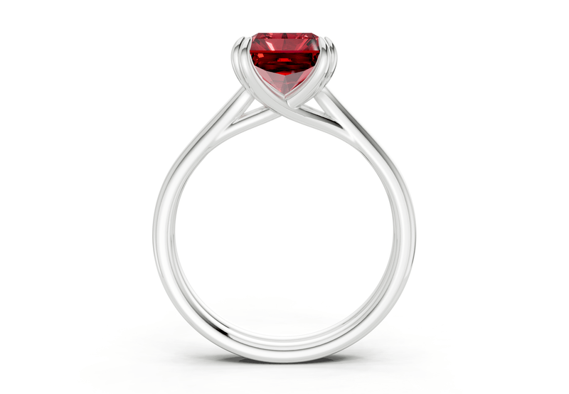 Audrey Ruby Gemstone Solitaire Radiant Cut 3.1mm Engagement Ring - Ring Premier