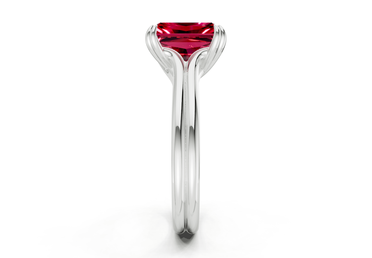 Audrey Ruby Gemstone Solitaire Radiant Cut 3.1mm Engagement Ring