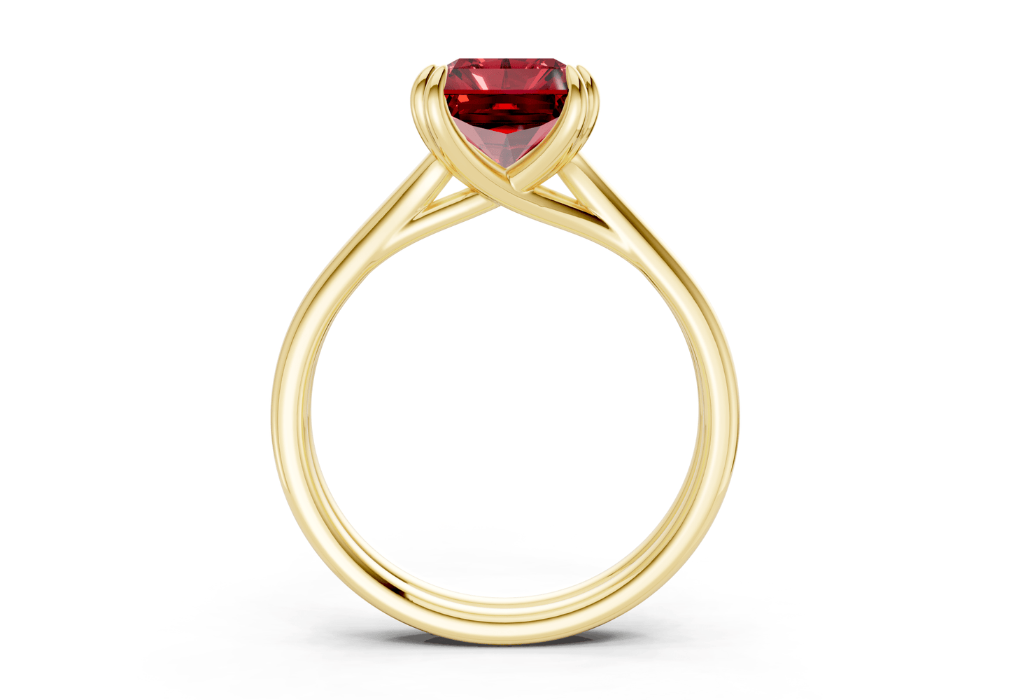 Audrey Ruby Gemstone Solitaire Radiant Cut 3.1mm Engagement Ring - Ring Premier
