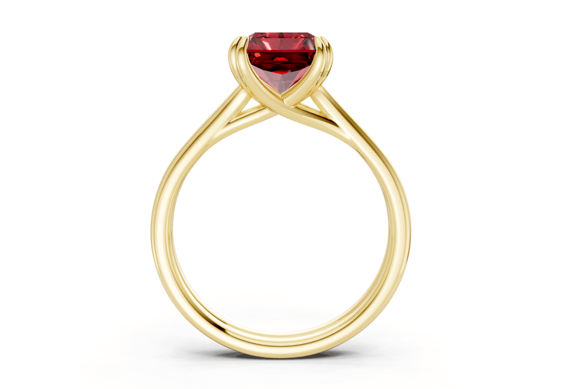 Audrey Ruby Gemstone Solitaire Radiant Cut 3.1mm Engagement Ring