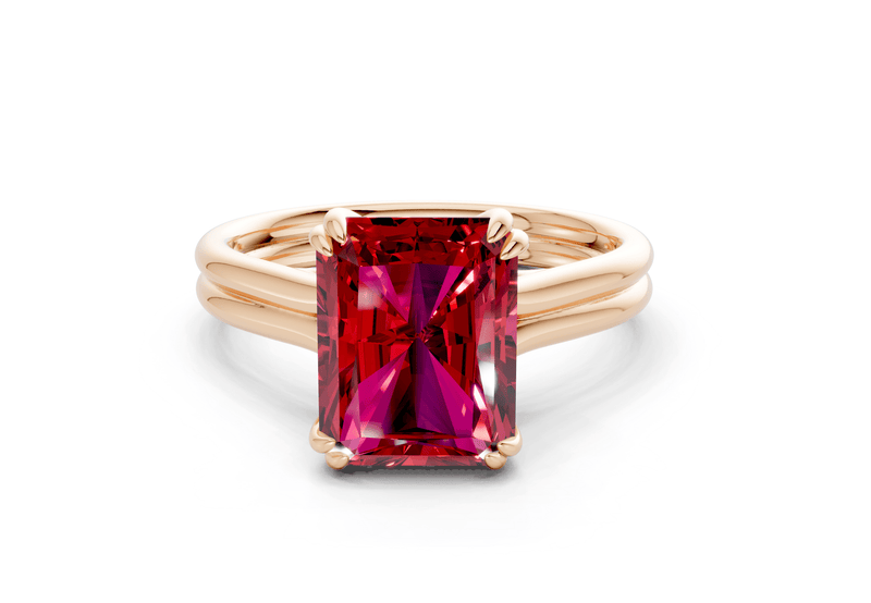 Audrey Ruby Gemstone Solitaire Radiant Cut 3.1mm Engagement Ring - Ring Premier