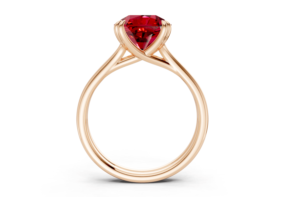 Audrey Ruby Gemstone Solitaire Radiant Squareuare Cut 3.1mm Engagement Ring
