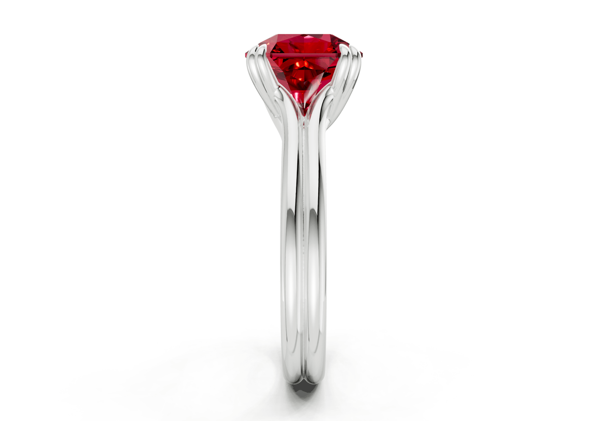 Audrey Ruby Gemstone Solitaire Radiant Squareuare Cut 3.1mm Engagement Ring