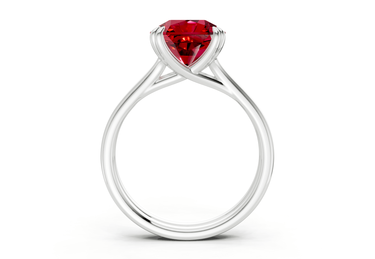 Audrey Ruby Gemstone Solitaire Radiant Squareuare Cut 3.1mm Engagement Ring
