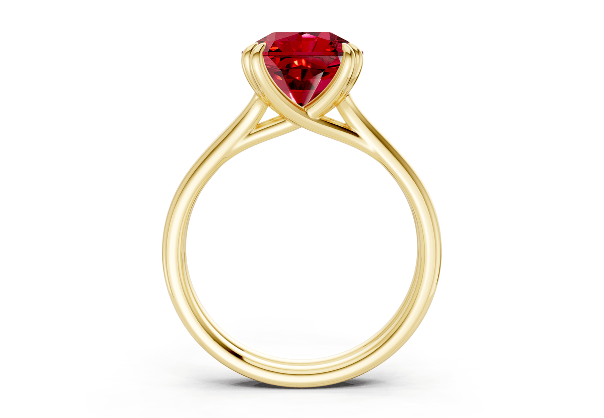 Audrey Ruby Gemstone Solitaire Radiant Squareuare Cut 3.1mm Engagement Ring