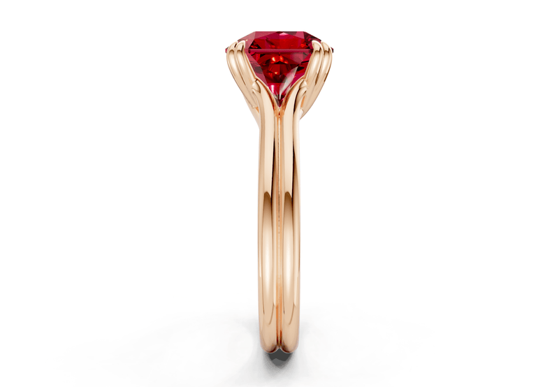 Audrey Ruby Gemstone Solitaire Radiant Squareuare Cut 3.1mm Engagement Ring - Ring Premier