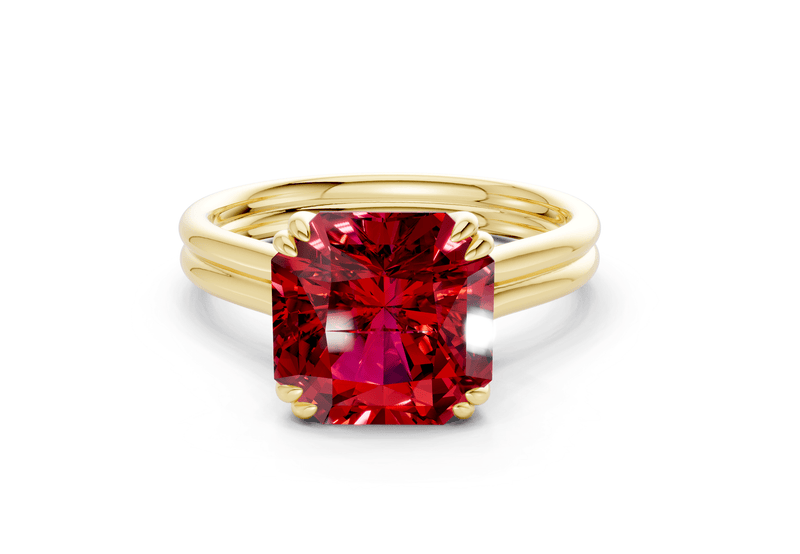 Audrey Ruby Gemstone Solitaire Radiant Squareuare Cut 3.1mm Engagement Ring