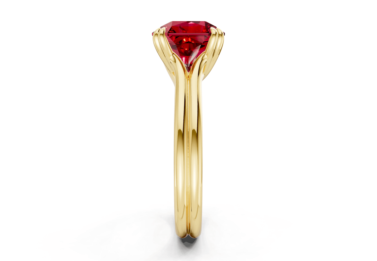 Audrey Ruby Gemstone Solitaire Radiant Squareuare Cut 3.1mm Engagement Ring