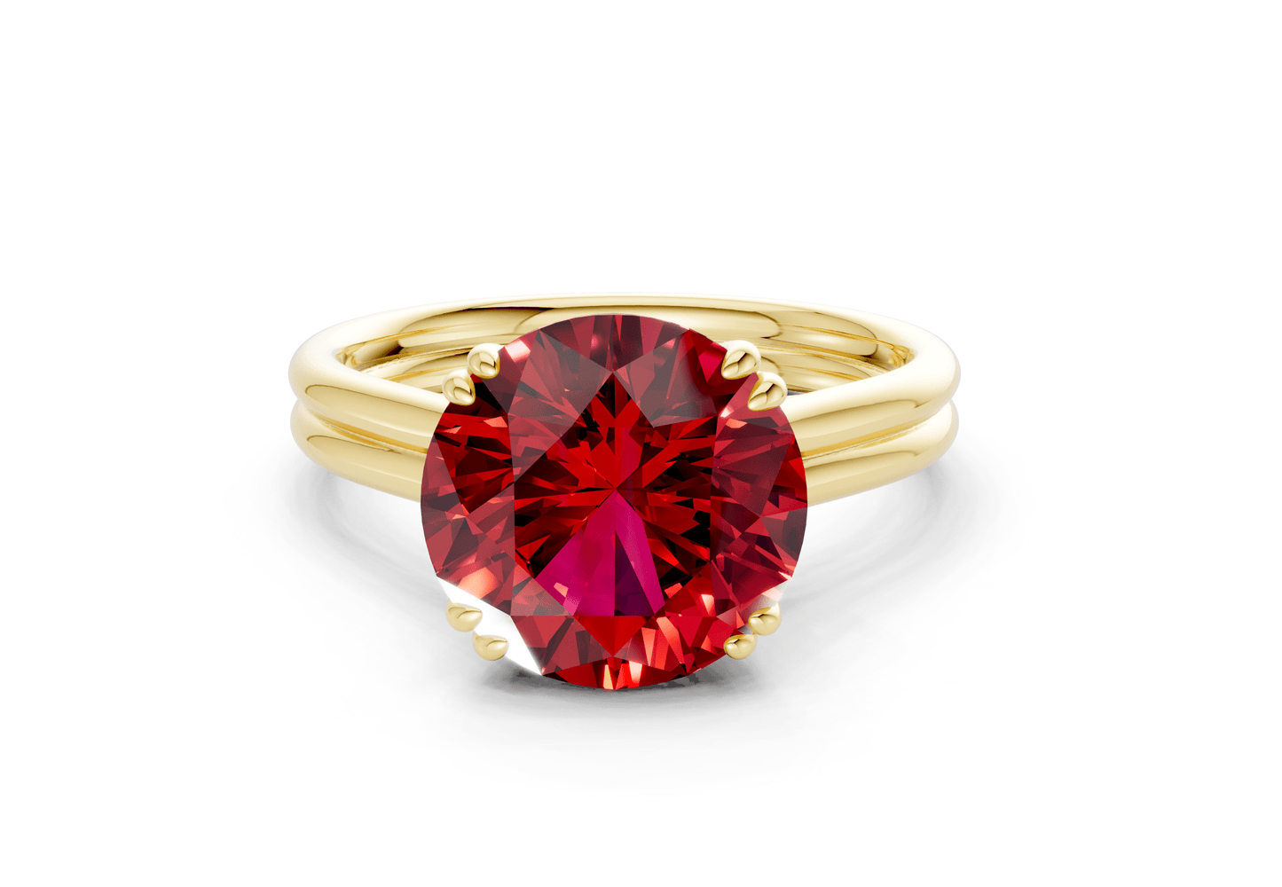 Audrey Ruby Gemstone Solitaire Round Cut 3.1mm Engagement Ring - Ring Premier
