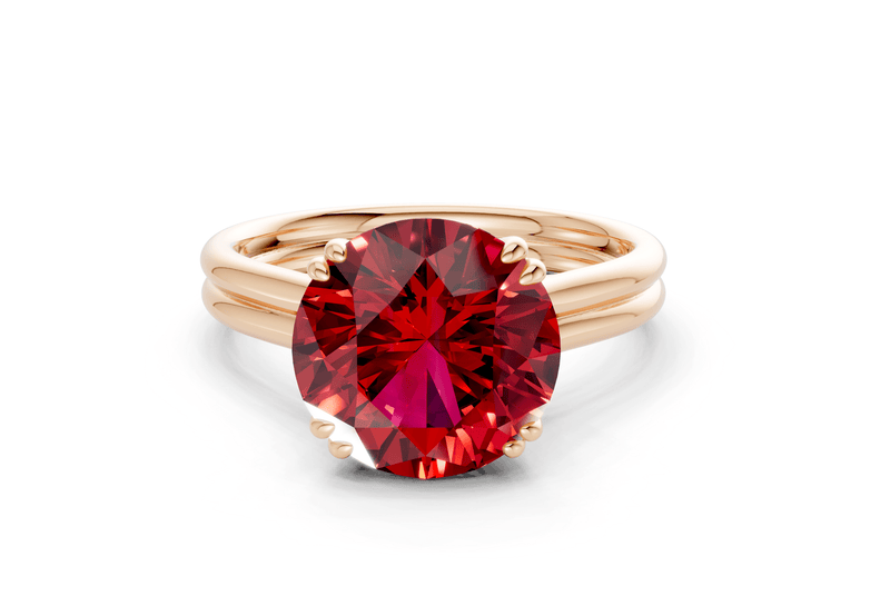 Audrey Ruby Gemstone Solitaire Round Cut 3.1mm Engagement Ring - Ring Premier
