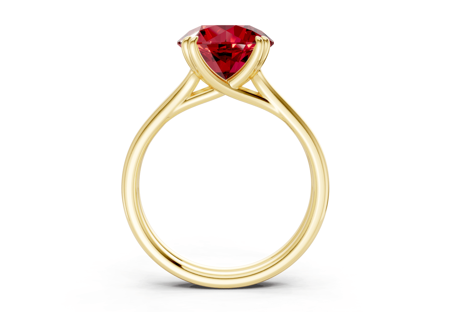 Audrey Ruby Gemstone Solitaire Round Cut 3.1mm Engagement Ring - Ring Premier