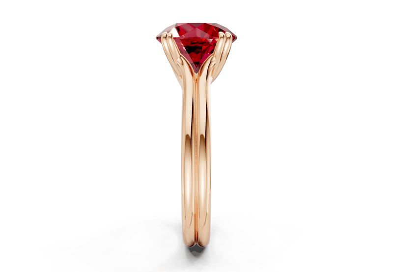 Audrey Ruby Gemstone Solitaire Round Cut 3.1mm Engagement Ring - Ring Premier