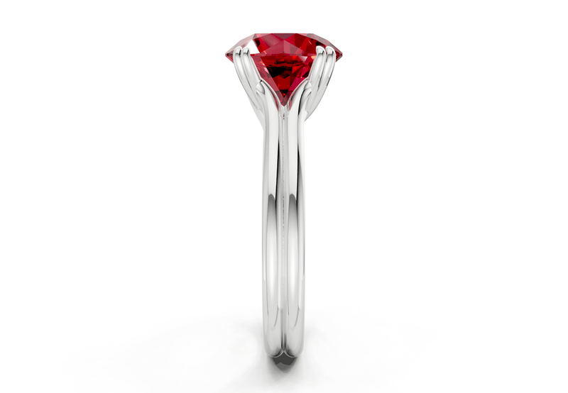 Audrey Ruby Gemstone Solitaire Round Cut 3.1mm Engagement Ring - Ring Premier