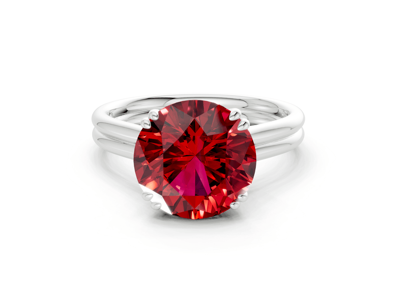 Audrey Ruby Gemstone Solitaire Round Cut 3.1mm Engagement Ring - Ring Premier